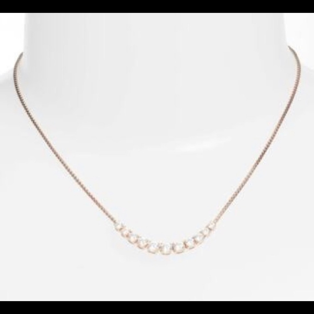Nadri Rose Gold Pave Necklace Tennis Choker - Picture 5 of 12